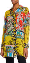 Thumbnail for your product : Etro Paisley Collage Chiffon Button-Front Tunic