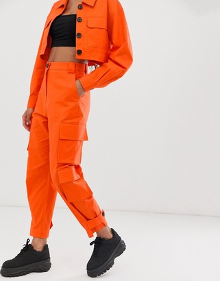 ASOS DESIGN cargo suit pants in orange