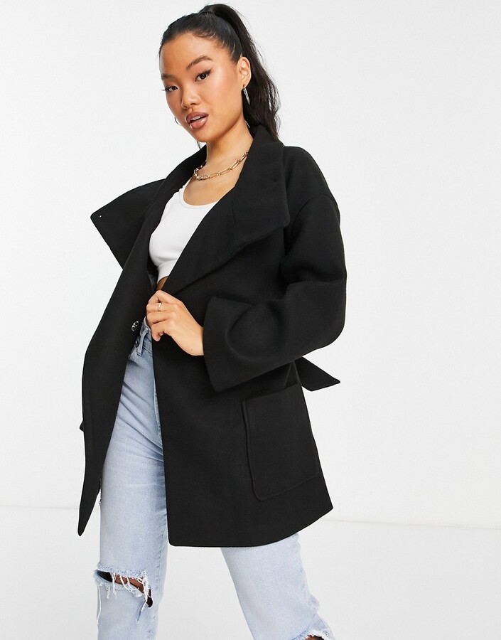 petite black coat