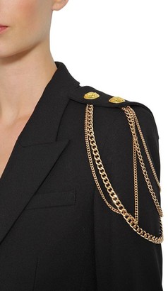 Veronica Beard Chain Embellished Stretch Crepe Blazer