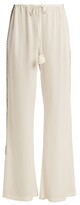 Thumbnail for your product : Figue Simone Straight-leg Embroidered Crepe Trousers - White