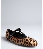 Thumbnail for your product : Nanette Lepore leopard print pony hair 'Peek A Boo' t-strap ballerina flats