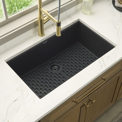 Ruvati 30 x 18 inch Granite Composite Undermount Single Bowl Kitchen Sink