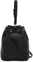 Thumbnail for your product : Moschino Logo Printed Leather Bucket Bag