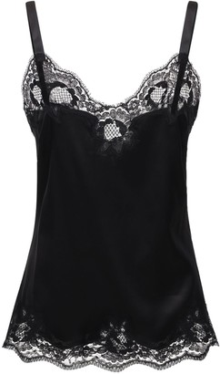 Luisaviaroma Women Clothing Tops Camisoles Stretch Silk Satin & Lace Camisole Top 