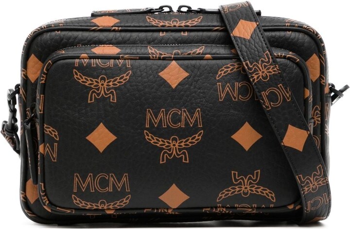 MCM Pink Visetos Millie Flap Leather Crossbody Bag Metal Pony