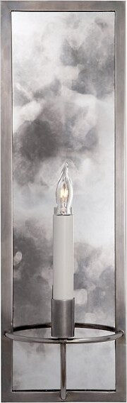 Visual Comfort Signature Regent Rectangular Wall Sconce in Grey, Size: 2 light