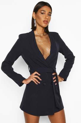 boohoo Double Breasted Belted Blazer Dress