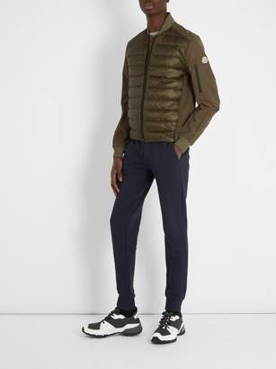 Moncler Ariege Contrast-panel Quilted-down Jacket - Mens - Green