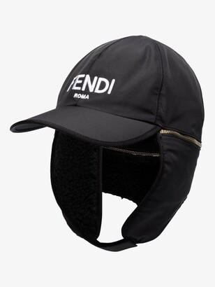 Fendi Black logo baseball cap