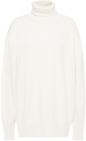 Thumbnail for your product : MM6 MAISON MARGIELA Faux Leather-appliqued Cotton And Wool-blend Turtleneck Sweater