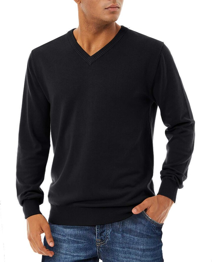 black cotton jumper mens