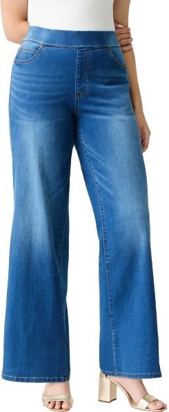 Roamans Roaman'sTallPlusSize360°StretchWideLegJean-26MediumStonewash