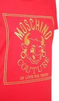 Thumbnail for your product : Moschino Embroidered Logo Cotton Jersey Dress