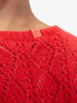 Thumbnail for your product : Loewe Latticed Mohair-blend Sweater - Red