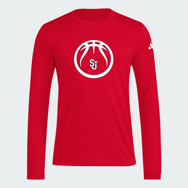 adidas St. John's Basketball Long Sleeve Tee Team Power Red S Unisex