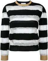 Gucci - lace insert striped jumper - women - Polyamide/Viscose/Laine - M