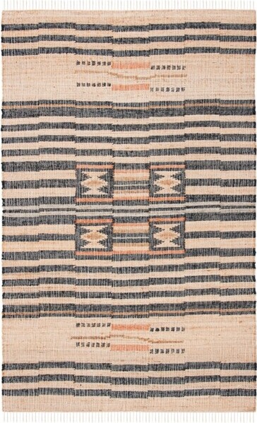 Safavieh KilimKLM709HandWovenAreaRug-Natural/Black-3'x5'