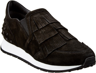 tod's fringe suede sneaker