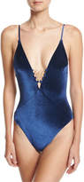 Thumbnail for your product : Trina Turk Velveteen Underground One-Piece Swimsuit, Blue