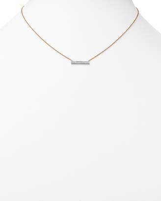 Sylvie Dana Rebecca Designs 14K White & Yellow Gold Rose Medium Bar Necklace with Diamonds