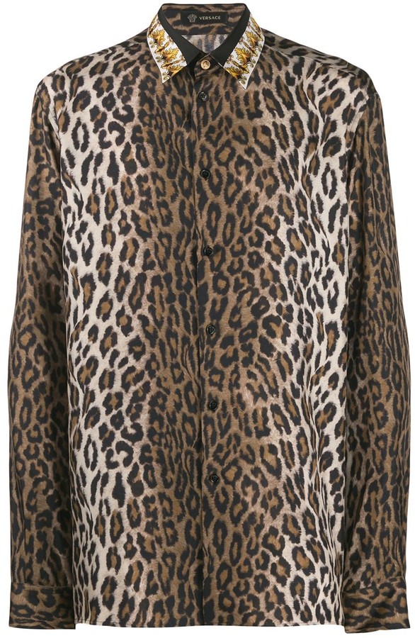 versace leopard print shirt