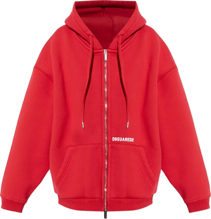 DSQUARED2 Zip-Up Logo-Detail Hoodie