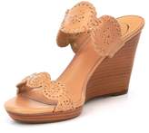 Thumbnail for your product : Jack Rogers Luccia Metallic Leather Whipstitched Medallion Wedge Sandals