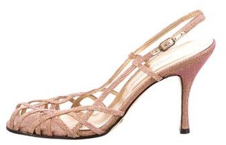 Dolce & Gabbana Metallic Slingback Sandals