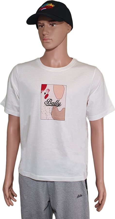 Bally 6301239 Unisex White 100% Cotton Logo T-Shirt