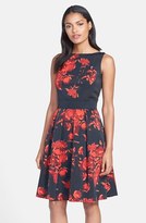 Thumbnail for your product : Taylor Dresses Floral Print Fit & Flare Dress (Regular & Petite)