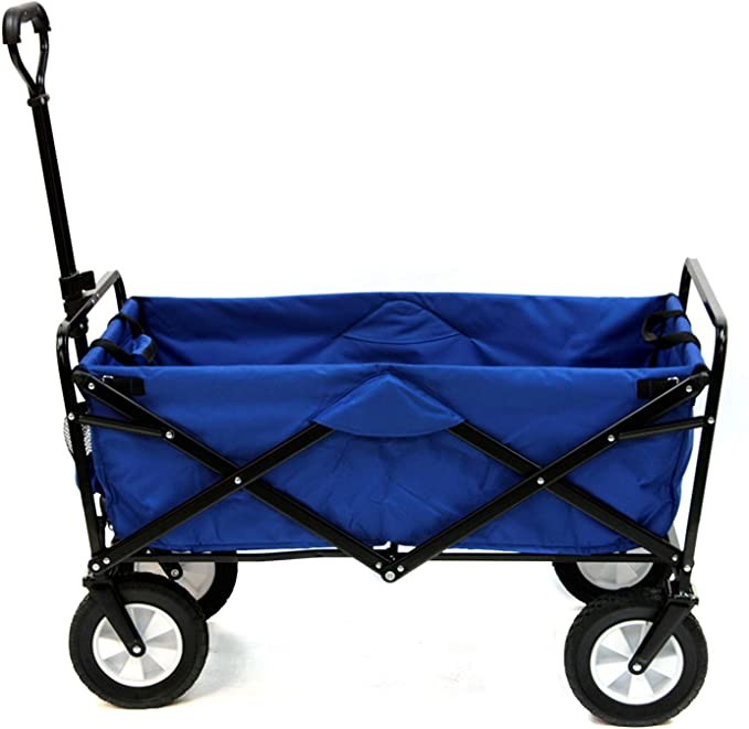 Mac Sports Collapsible Folding Outdoor Utility Wagon, Blue