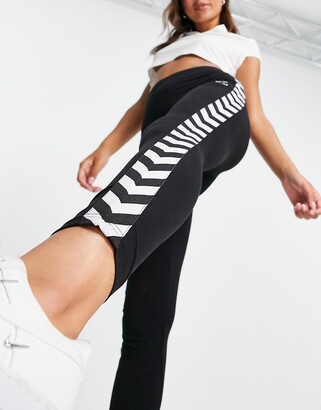 Hummel Classic Taped High-Waisted sports leggings in black