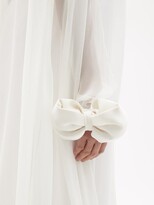 Thumbnail for your product : Richard Quinn Bow-embellished Silk-georgette Gown - Ivory