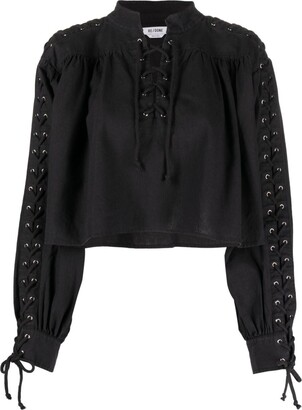 Belle Poque Womens Renaissance Gothic Blouse Bell Sleeves Ruffle