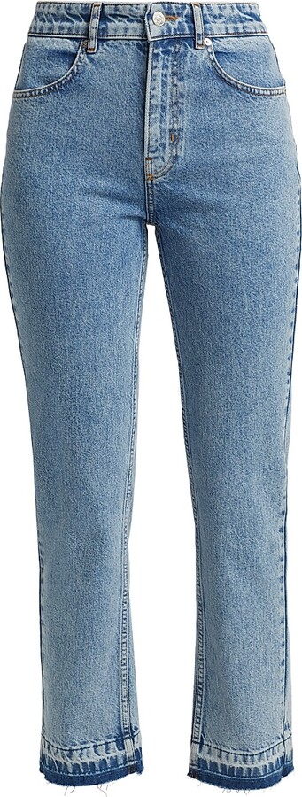 Women's Straight Patchwork Jeans - Multi Light Blue - Size 24