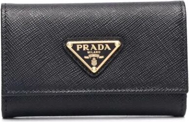 Prada Saffiano Leather Black Key Holder Wallet