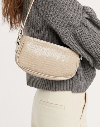 lindre forsinke suspendere ASOS DESIGN stone croc effect 90s shoulder bag - ShopStyle