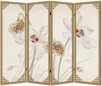 Sleek Surface Designs Elegant Lotus Fold Screen