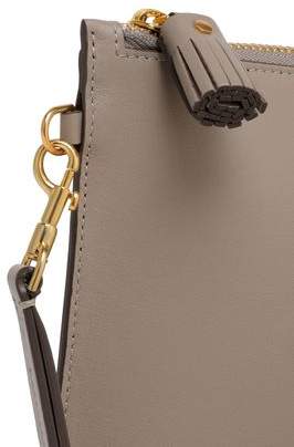 Anya Hindmarch Shearling-appliqued Leather Clutch