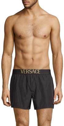 Versace Logo Band Swim Trunks
