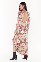 Thumbnail for your product : Nasty Gal Womens Ignoring Floral the Facts High Neck Maxi Dress - Beige - 10