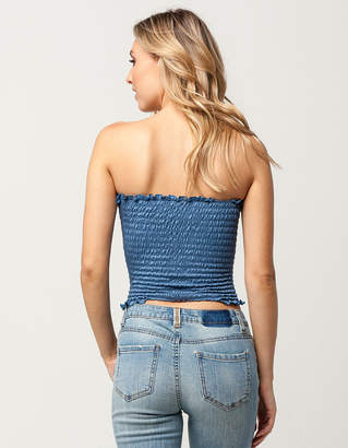 Sky And Sparrow Smocked Womens Tube Top