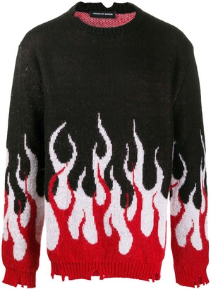 Vision Of Super Intarsia-Knit Flame Jumper - ShopStyle Sweaters