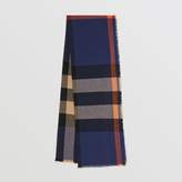 Thumbnail for your product : Burberry Fringed Check Wool Cashmere Scarf