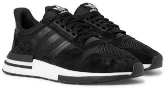adidas ZX 500 RM Suede, Mesh and Leather Sneakers - Men - Black