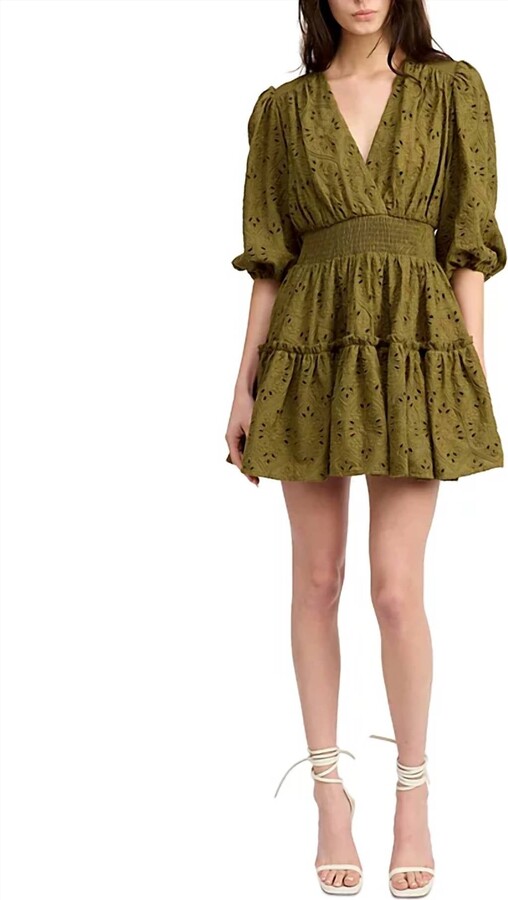 En Saison Lennox Mini Dress In Basil