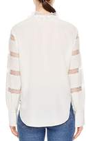 Thumbnail for your product : Sandro Blanca Silk Lace Inset Shirt