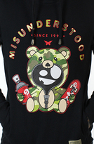 Thumbnail for your product : Entree MISUNDERSTOOD CAMO TEDDY Black Hoodie