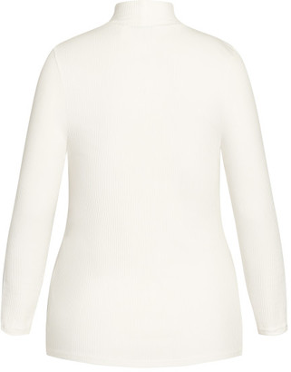 City Chic Turtle Neck Top - ivory